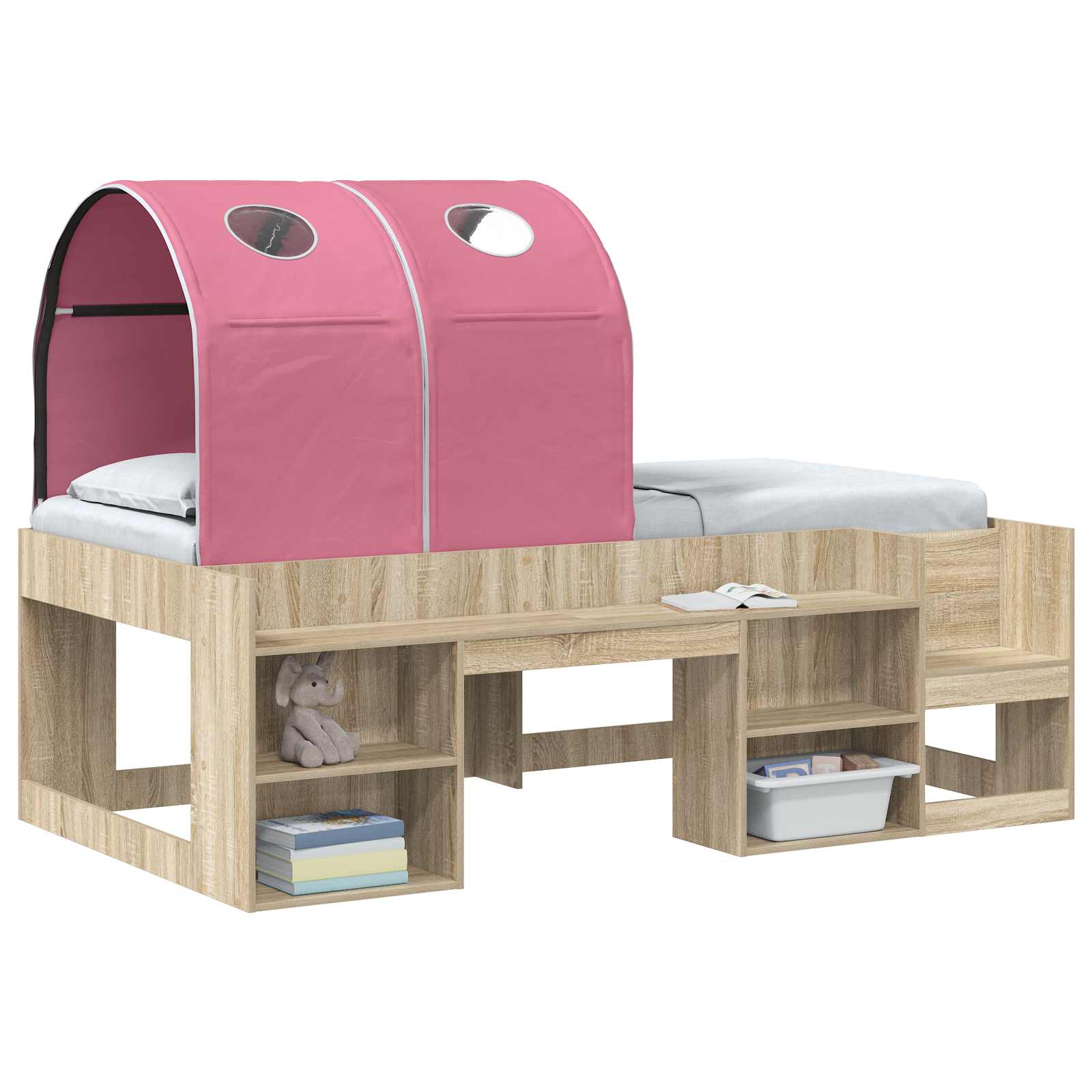 Bett-Tunnel für Kinder-Hochbetten 2 stk. Rosa Polyester