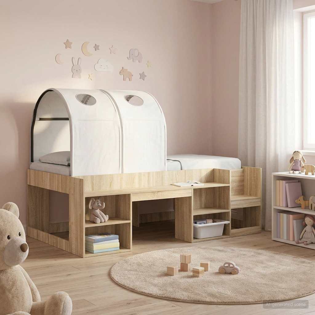 Bett-Tunnel für Kinder-Hochbetten 2 stk. Weiß Polyester