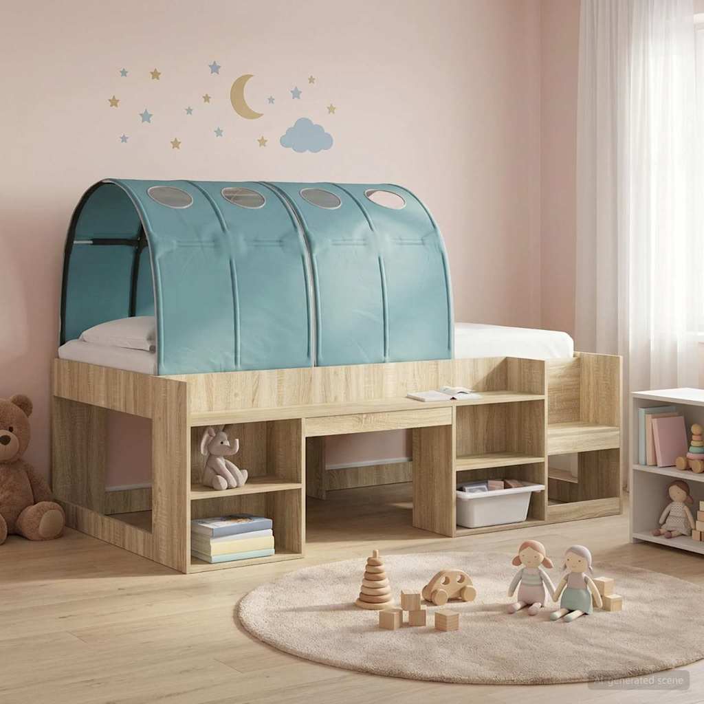 Bettunnel 2 stk. Himmelblau Polyester