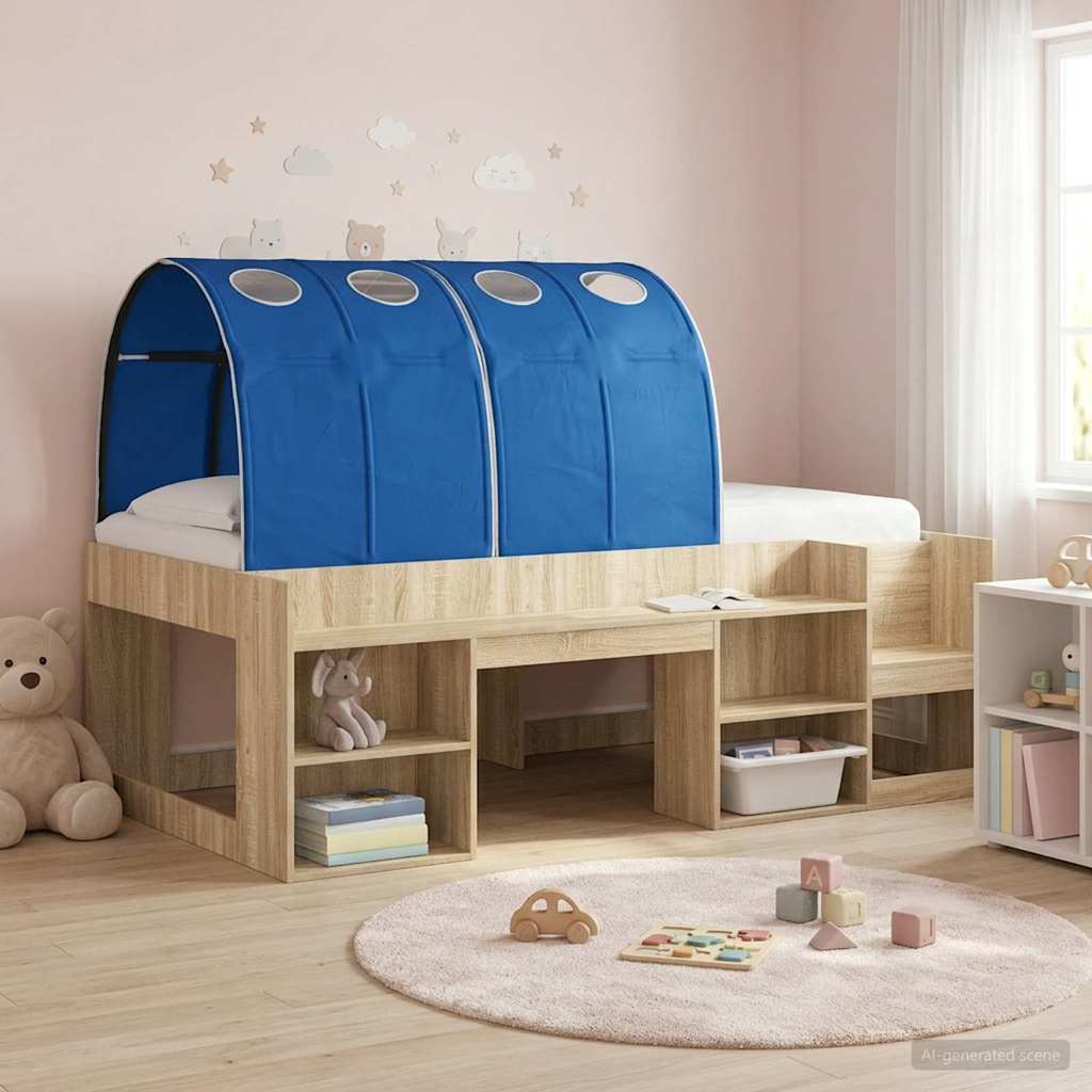 Bettunnel 2 stk. Blau Polyester