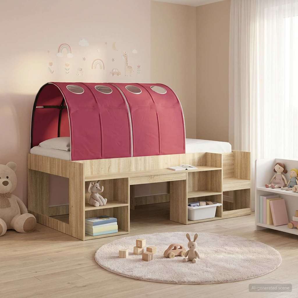 Bettunnel 2 stk. Rot Polyester