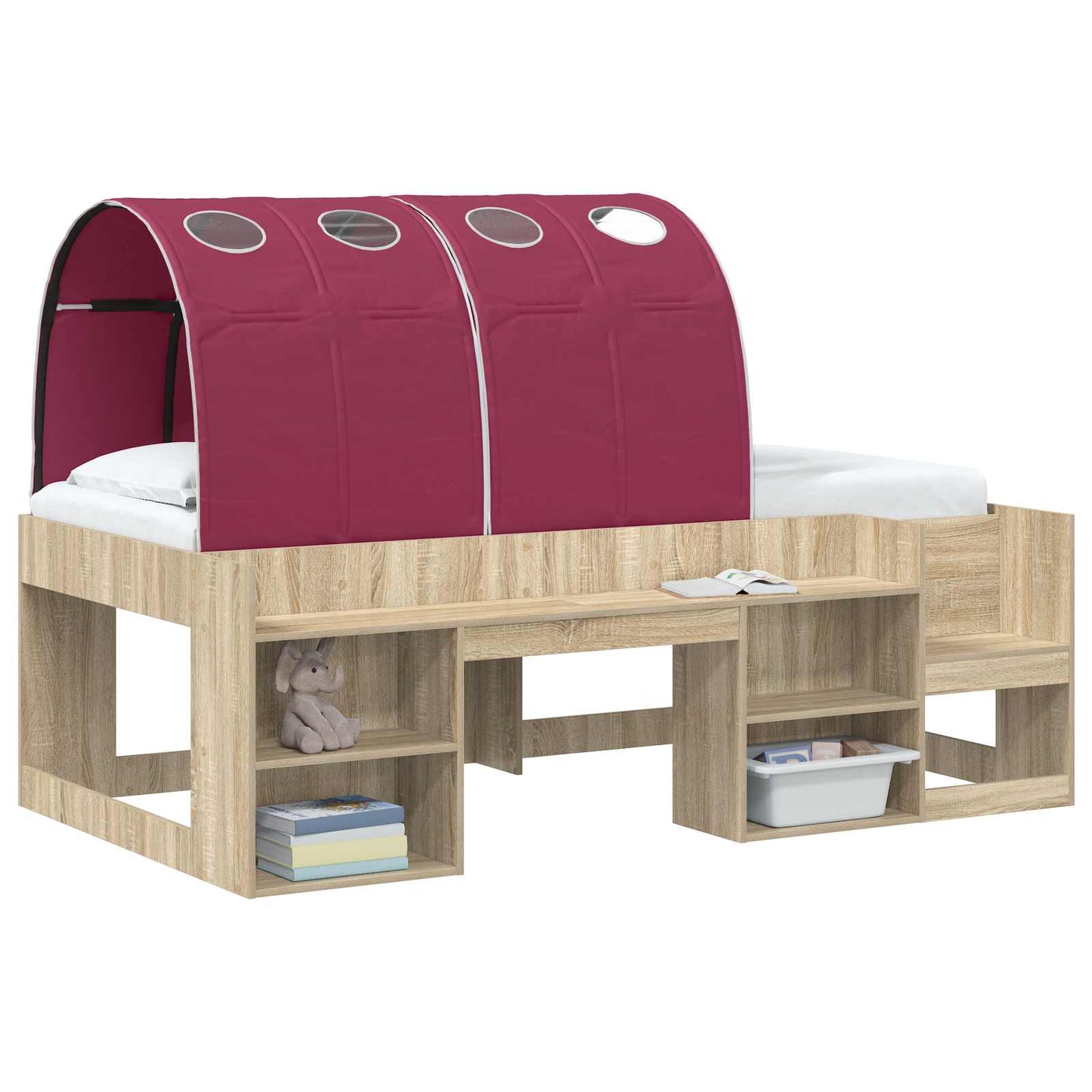 Bettunnel 2 stk. Rot Polyester