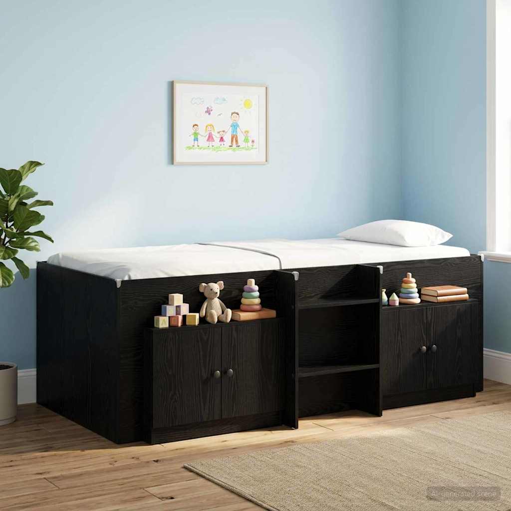Stauraum-Schranks für Hochbett 2 stk. Schwarze Eiche