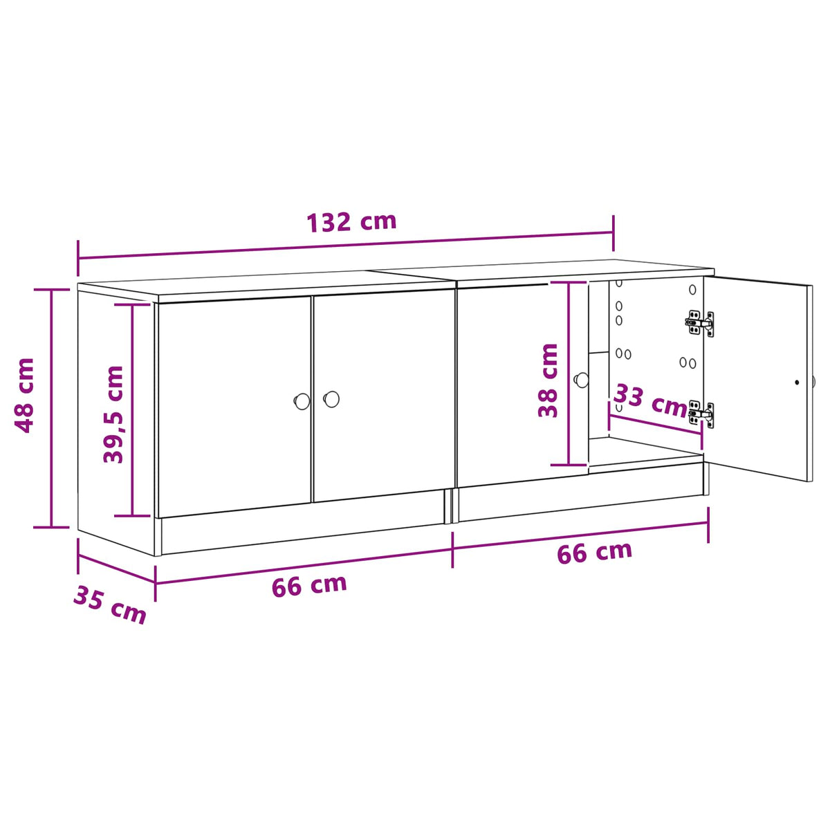 Stauraum-Schranks für Hochbett 2 stk. Schwarze Eiche