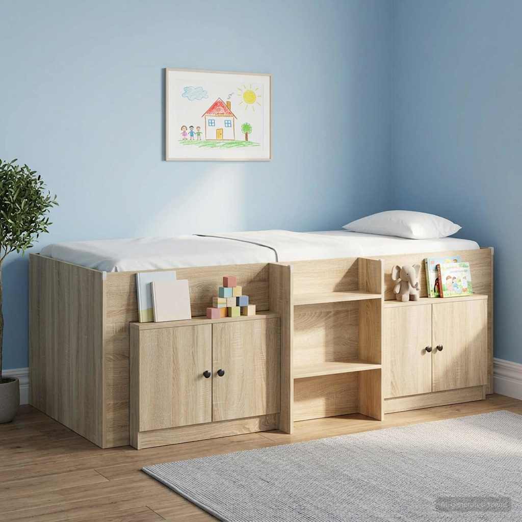 Stauraum-Schranks für Hochbett 2 stk. Sonoma-Eiche