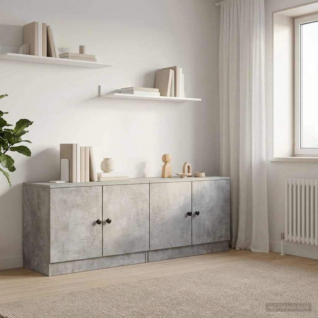 Stauraum-Schranks für Hochbett 2 stk. Betongrau 66 x 35 x 48 cm