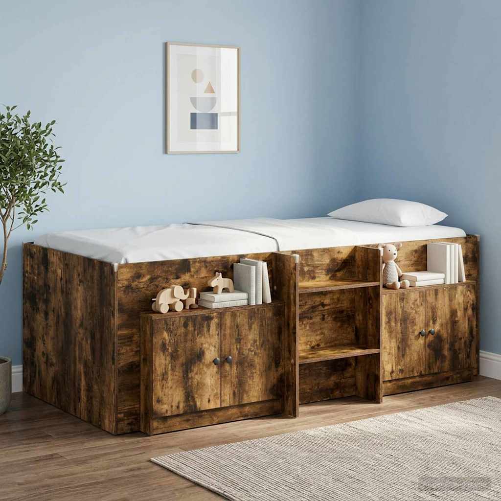 Stauraum-Schranks für Hochbett 2 stk. Geräucherte Eiche