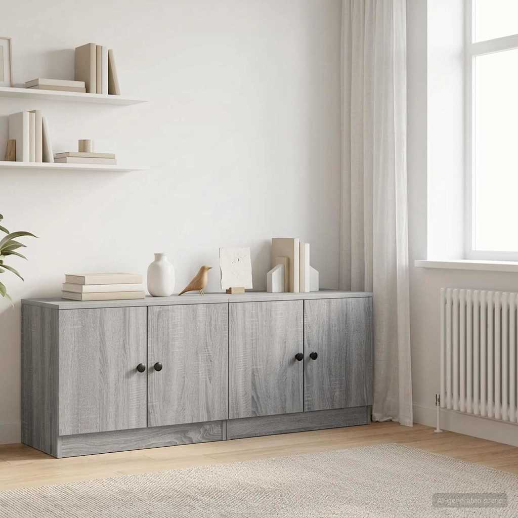 Stauraum-Schranks für Hochbett 2 stk. Grau Sonoma