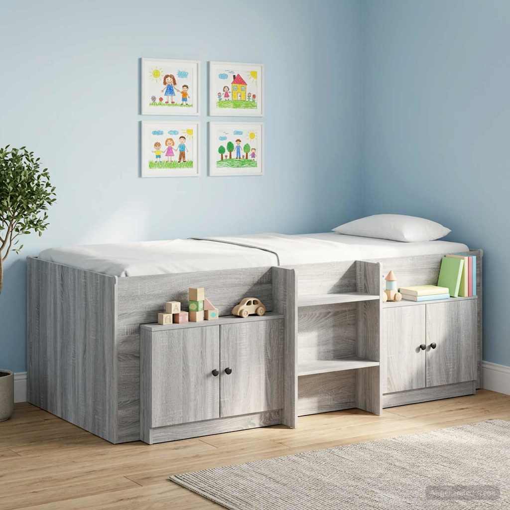 Stauraum-Schranks für Hochbett 2 stk. Grau Sonoma