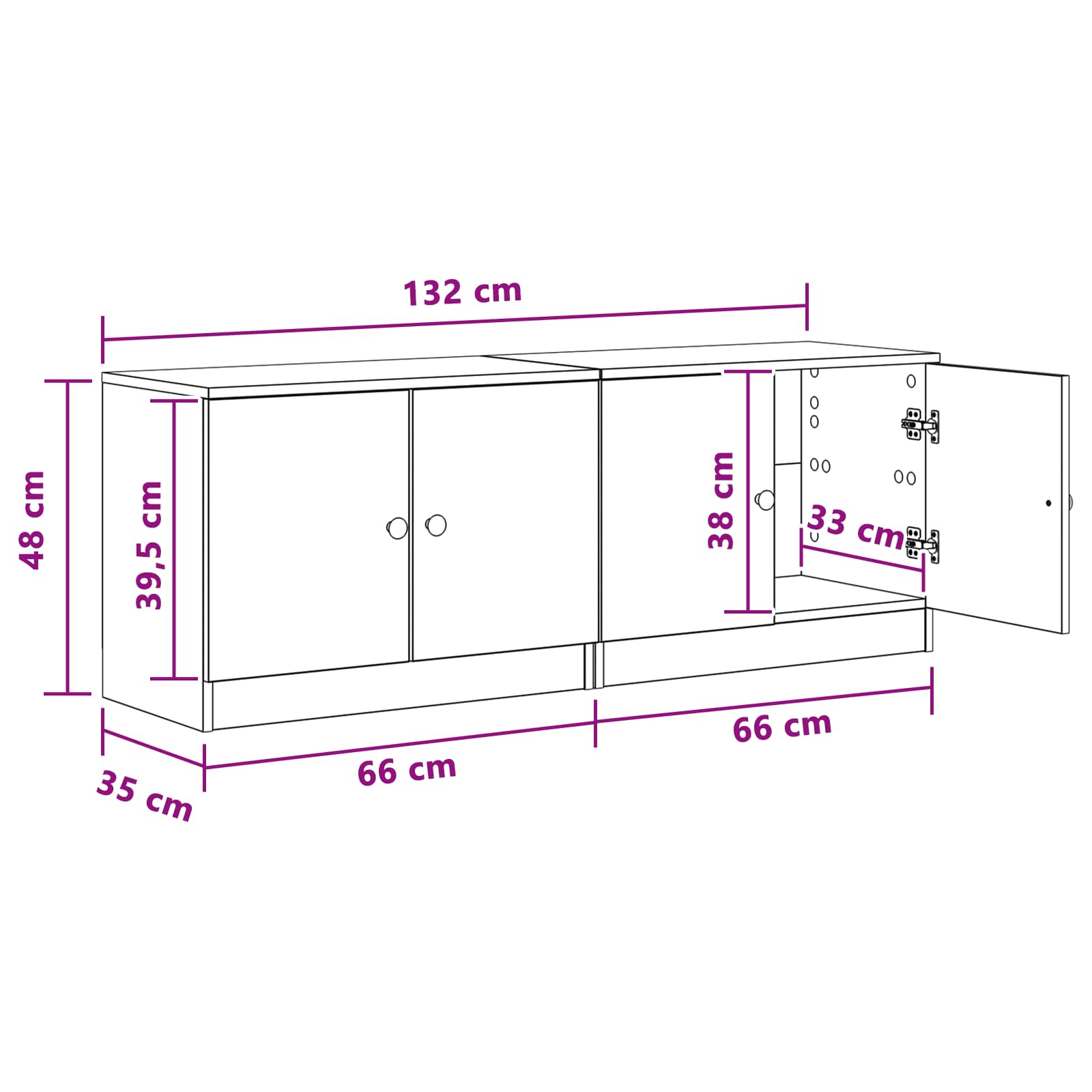 Stauraum-Schranks für Hochbett 2 stk. Artisan-Eiche
