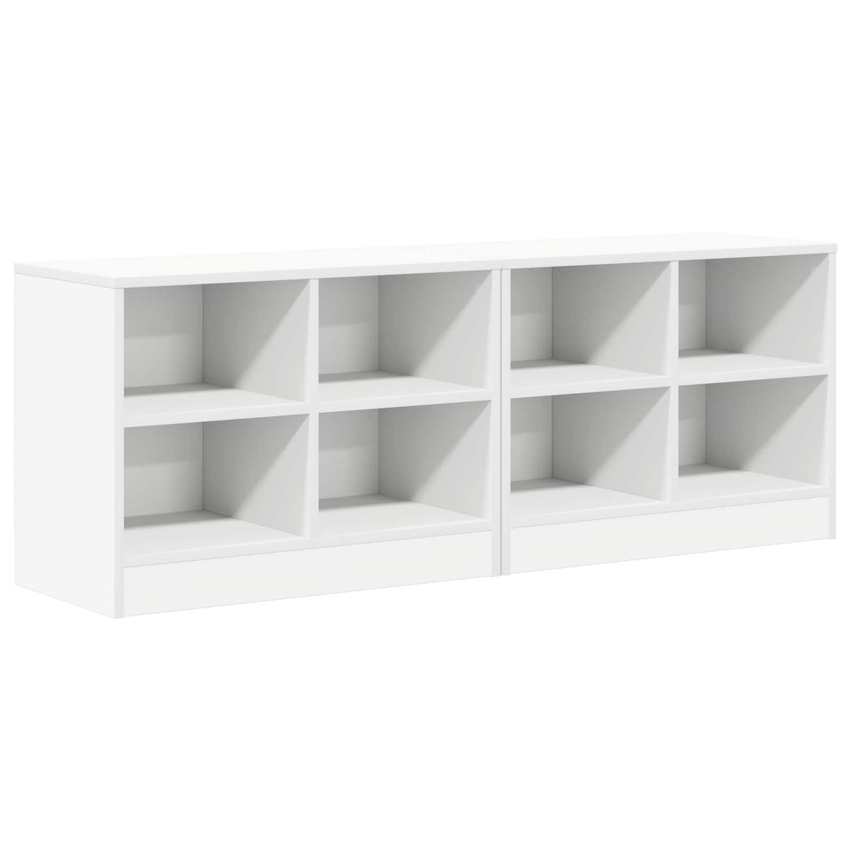 Bettschrank mit Regal 2 Stk. Weiß 66 x 33 x 48 cm Holzwerkstoff