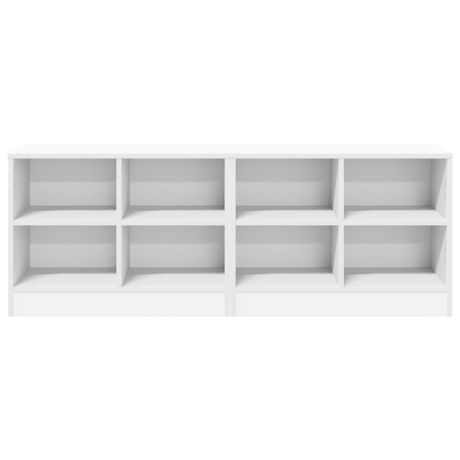 Bettschrank mit Regal 2 Stk. Weiß 66 x 33 x 48 cm Holzwerkstoff