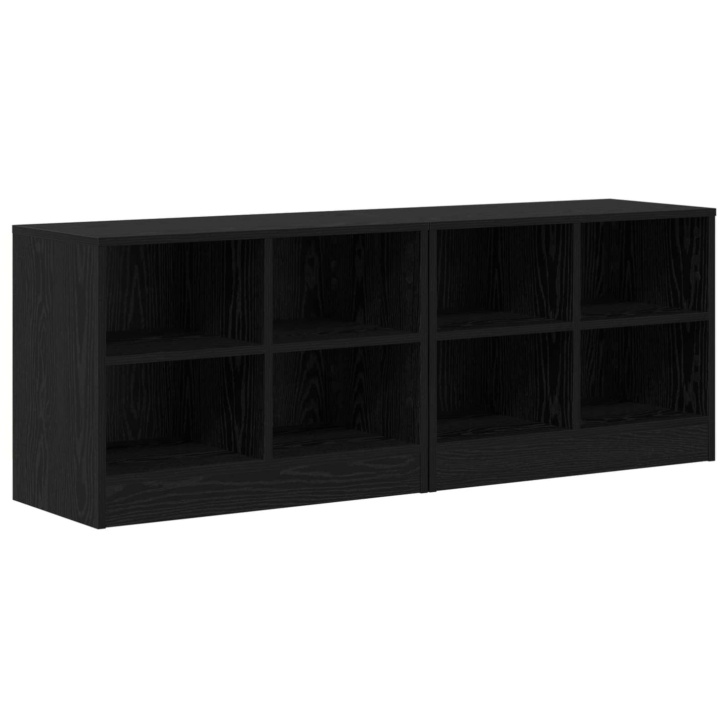 Bettschrank 2 Stk. Schwarz Eichen-Optik 66 x 33 x 48 cm