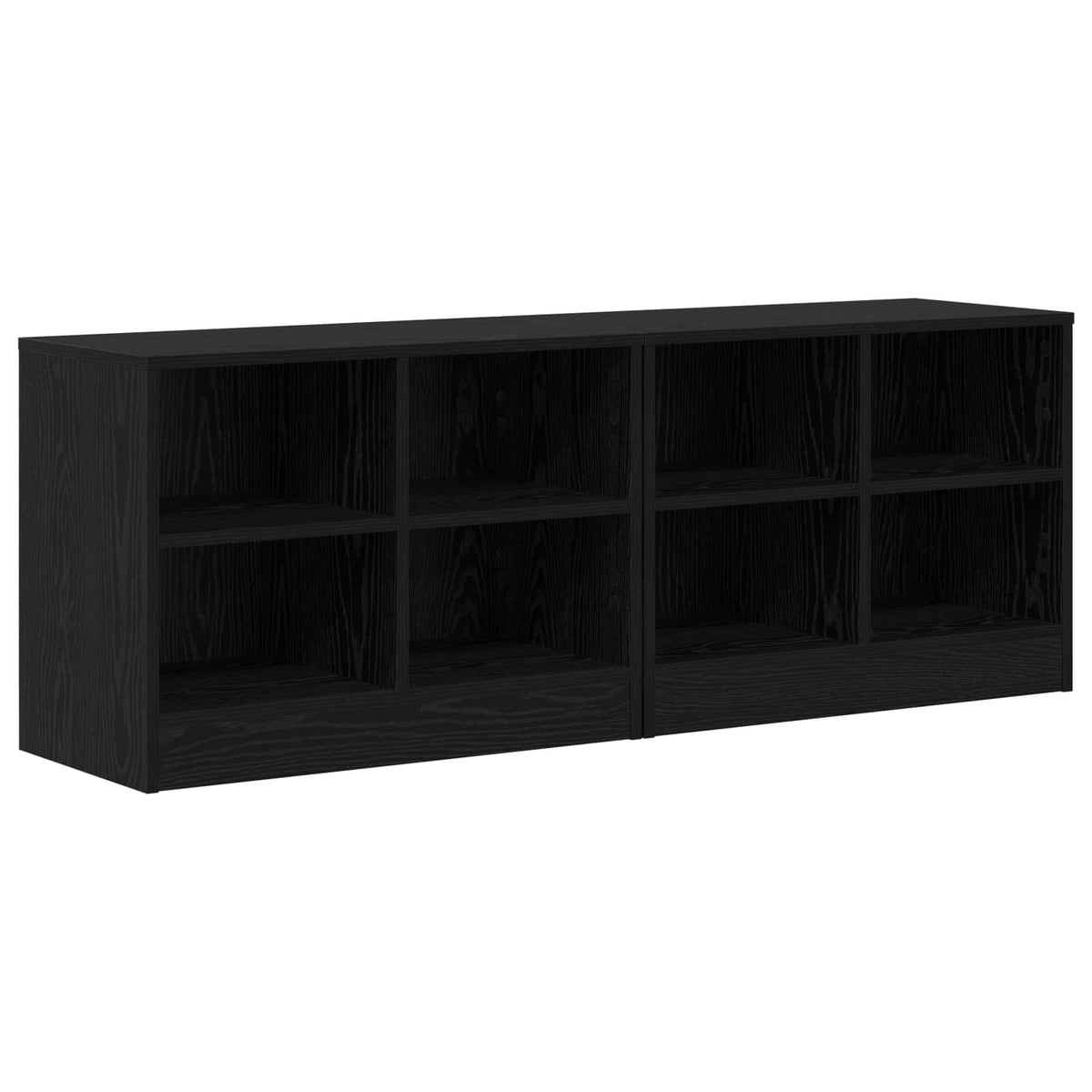 Bettschrank 2 Stk. Schwarz Eichen-Optik 66 x 33 x 48 cm