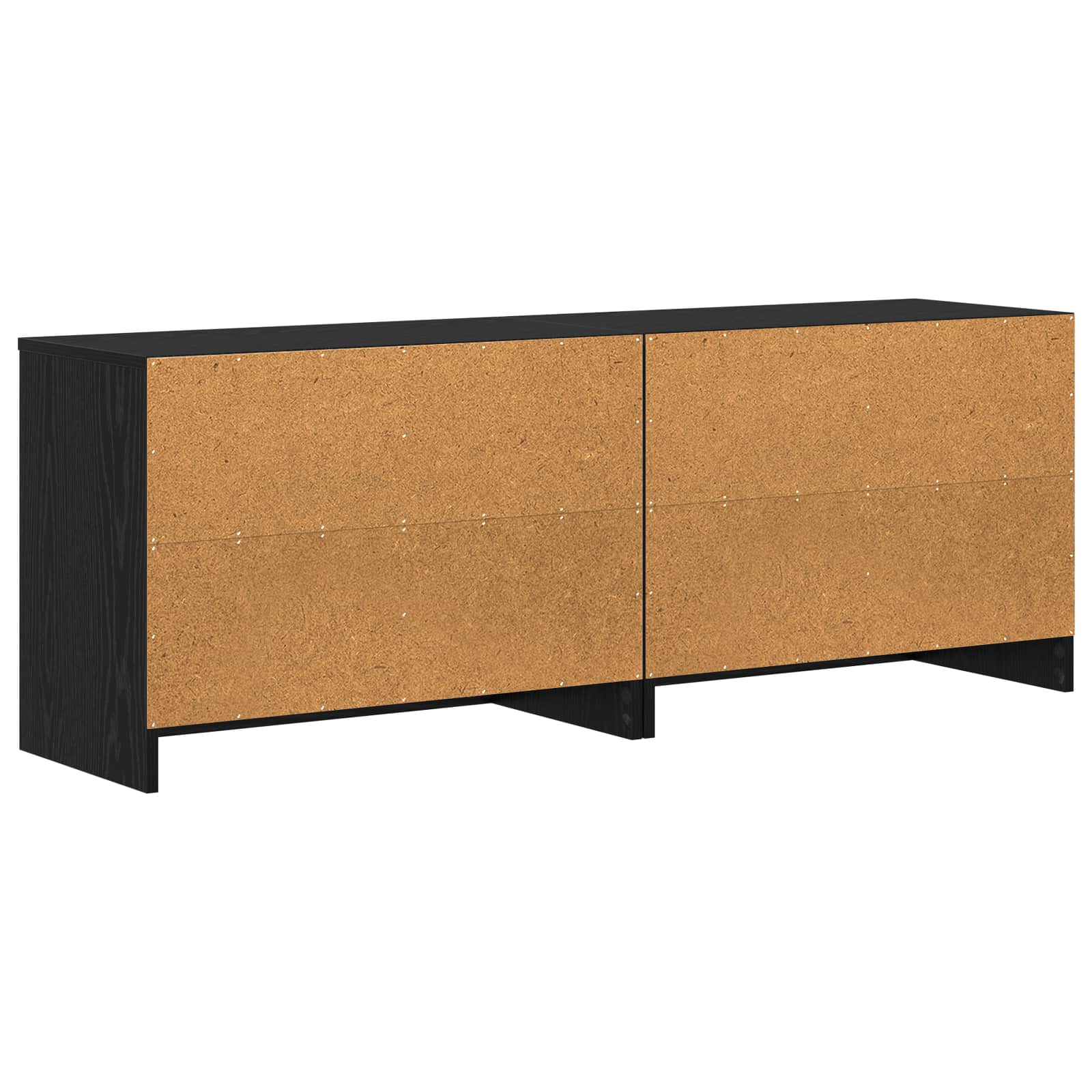 Bettschrank 2 Stk. Schwarz Eichen-Optik 66 x 33 x 48 cm
