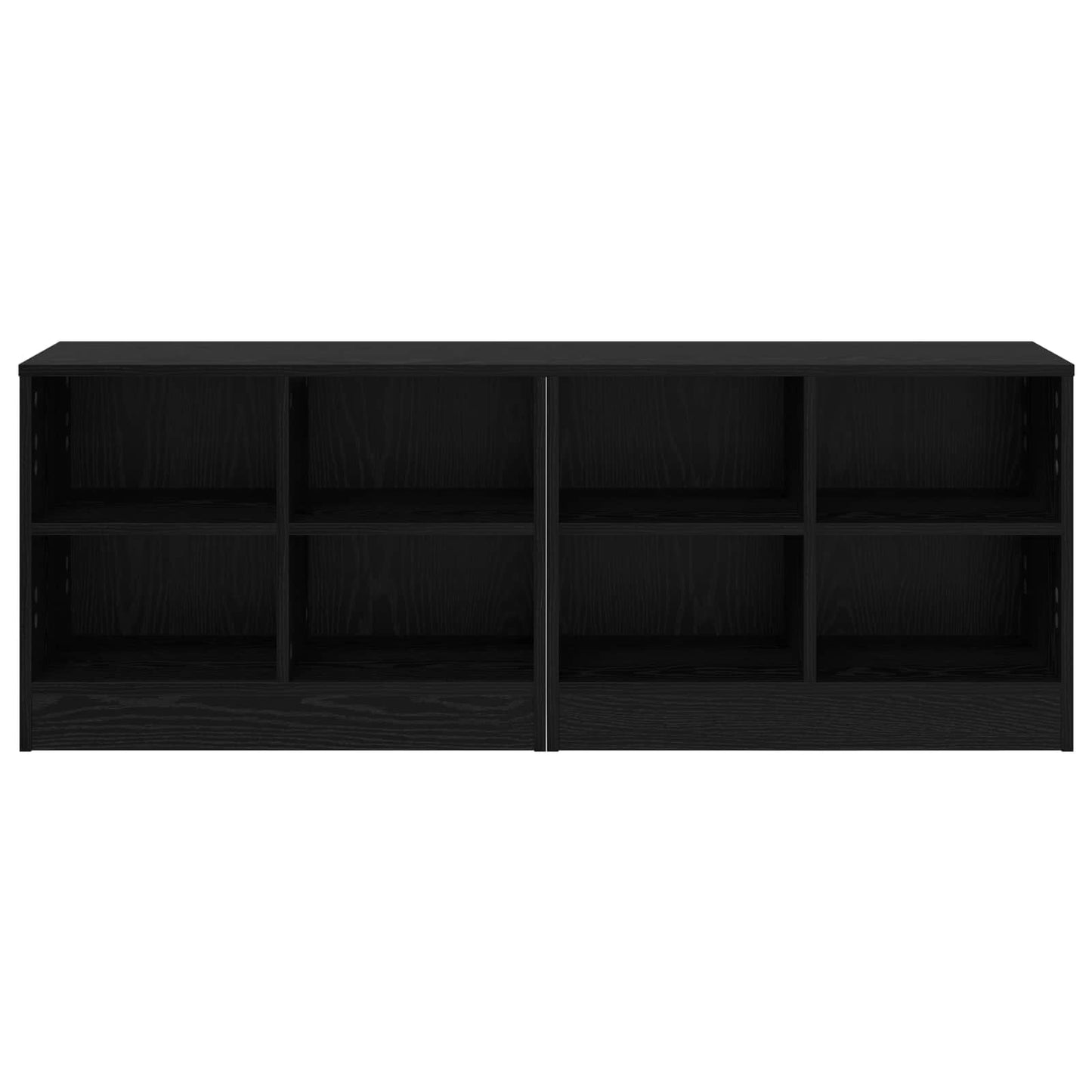 Bettschrank 2 Stk. Schwarz Eichen-Optik 66 x 33 x 48 cm