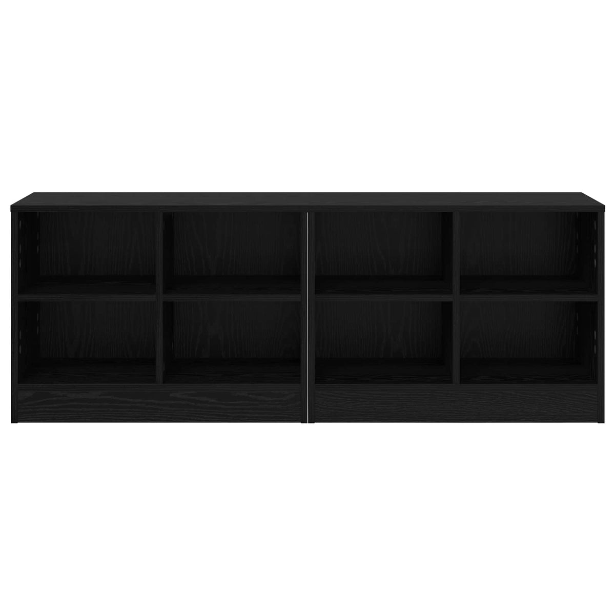 Bettschrank 2 Stk. Schwarz Eichen-Optik 66 x 33 x 48 cm