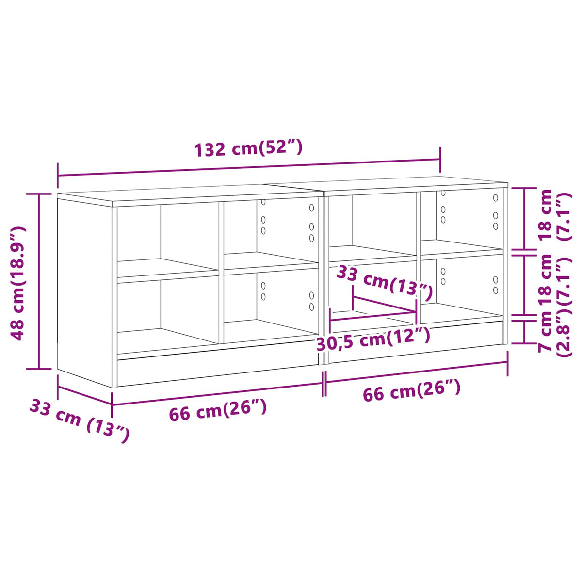 Bettschrank 2 Stk. Schwarz Eichen-Optik 66 x 33 x 48 cm