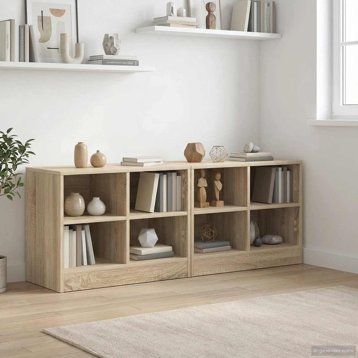 Bettschrank 2 Stk. Sonoma-Eiche 66 x 33 x 48 cm Holzwerkstoff