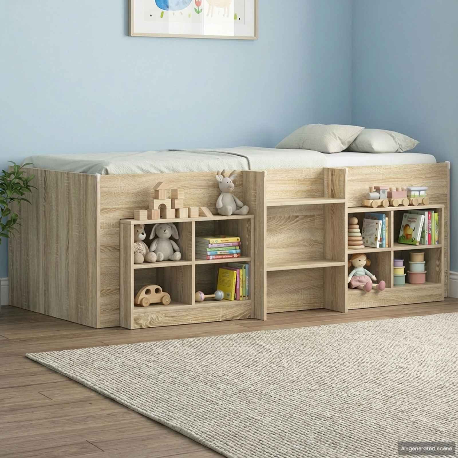 Bettschrank 2 Stk. Sonoma-Eiche 66 x 33 x 48 cm Holzwerkstoff