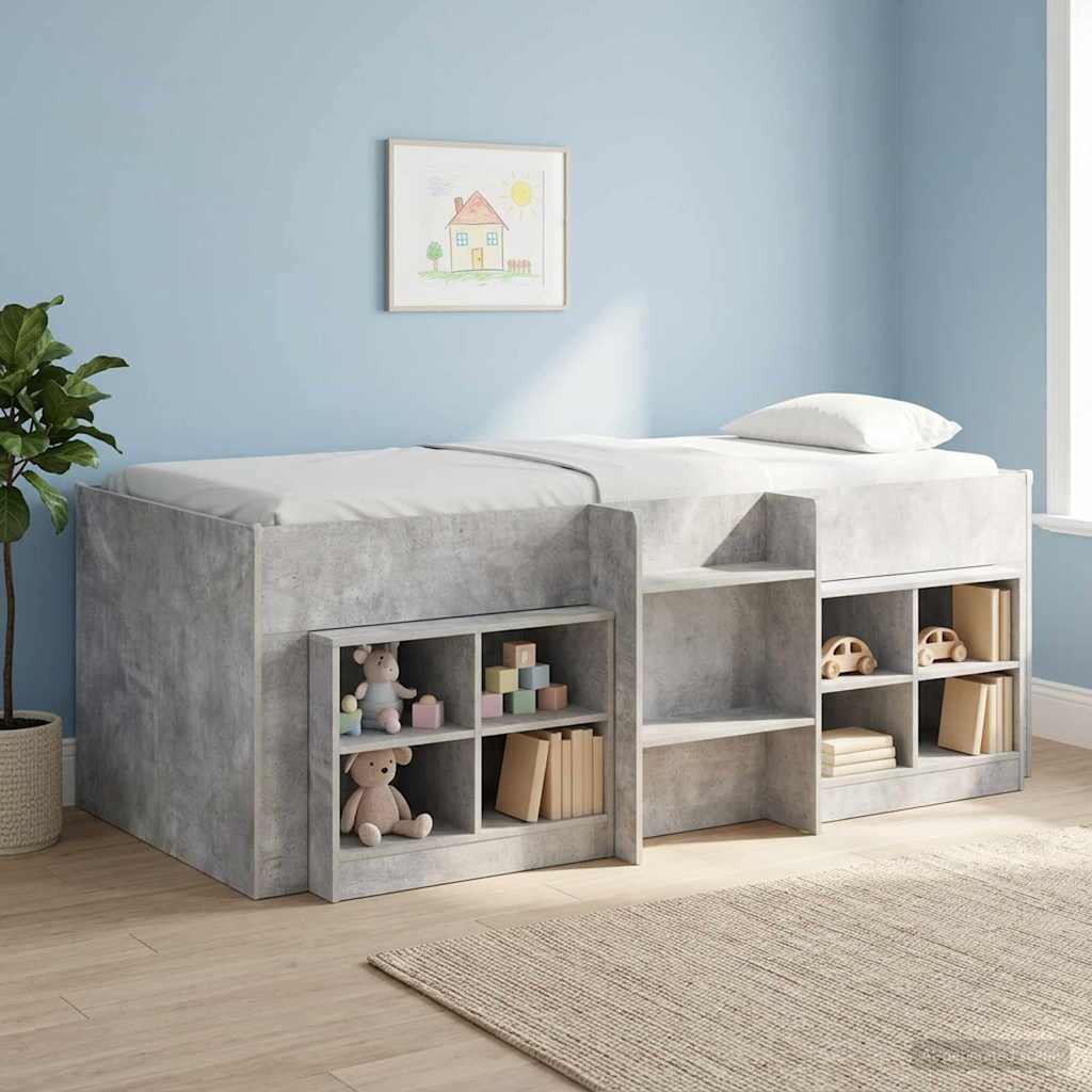 Bettschrank 2 Stk. Betongrau 66 x 33 x 48 cm Holzwerkstoff
