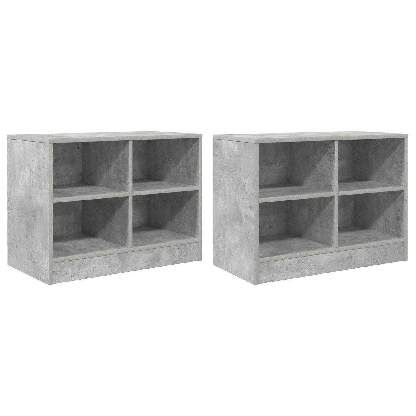 Bettschrank 2 Stk. Betongrau 66 x 33 x 48 cm Holzwerkstoff