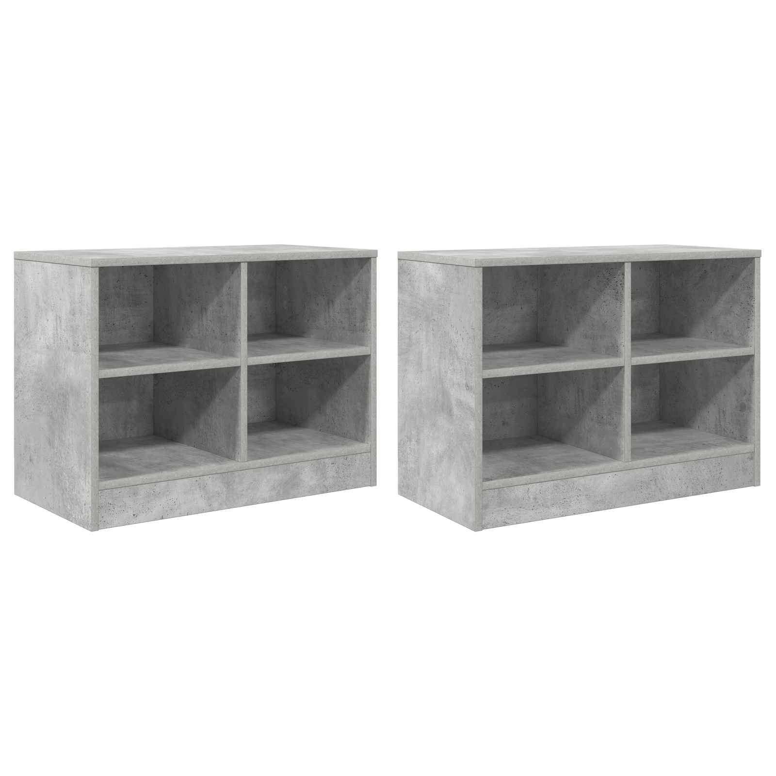 Bettschrank 2 Stk. Betongrau 66 x 33 x 48 cm Holzwerkstoff