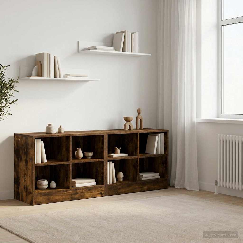 Bettschrank 2 Stk. Räuchereiche 66 x 33 x 48 cm Holzwerkstoff