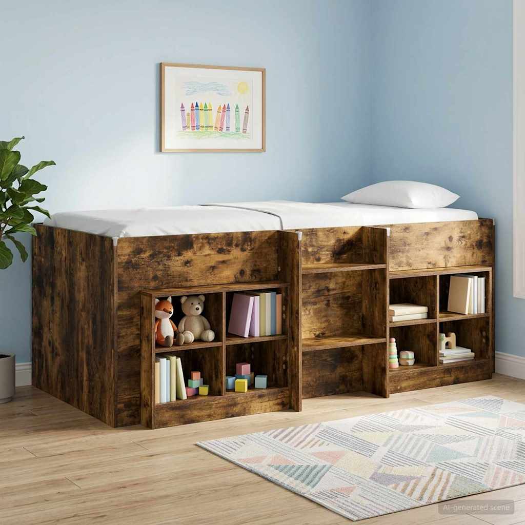 Bettschrank 2 Stk. Räuchereiche 66 x 33 x 48 cm Holzwerkstoff