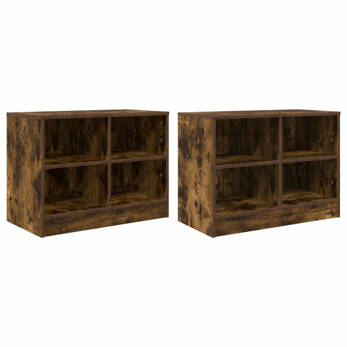 Bettschrank 2 Stk. Räuchereiche 66 x 33 x 48 cm Holzwerkstoff