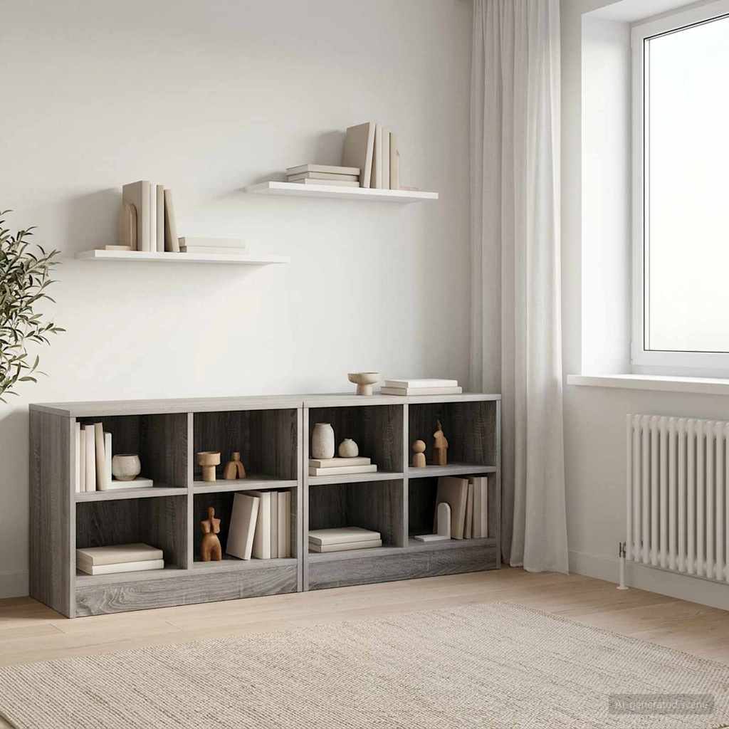 Bettschrank 2 Stk. Sonoma-Grau 66 x 33 x 48 cm Holzwerkstoff