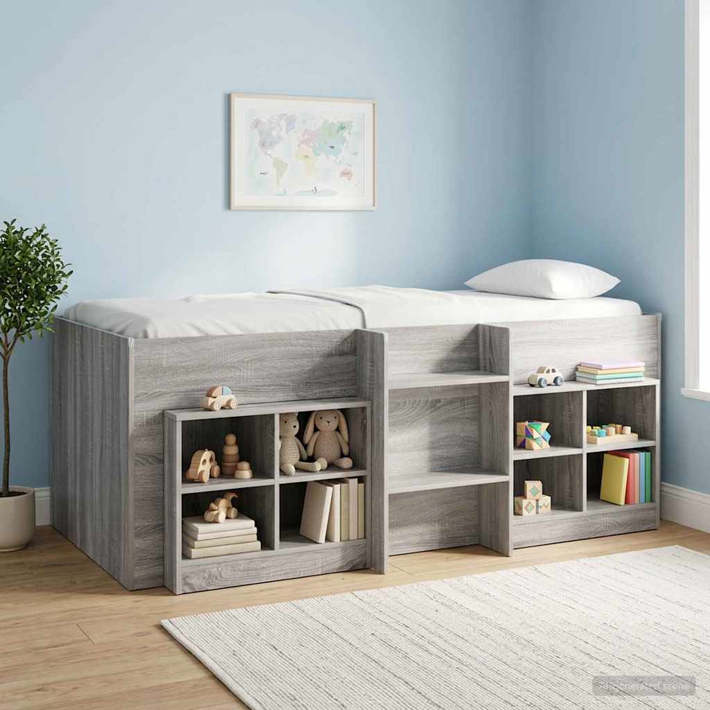 Bettschrank 2 Stk. Sonoma-Grau 66 x 33 x 48 cm Holzwerkstoff