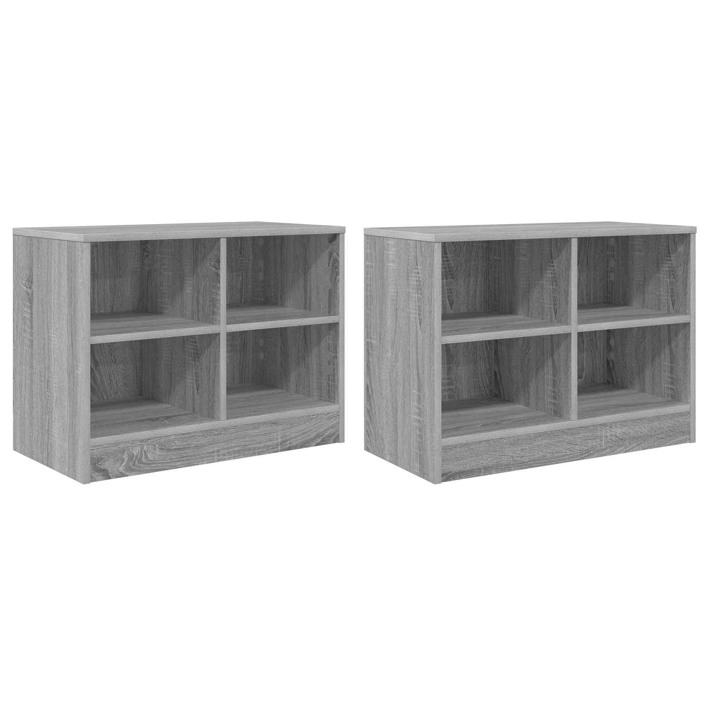Bettschrank 2 Stk. Sonoma-Grau 66 x 33 x 48 cm Holzwerkstoff