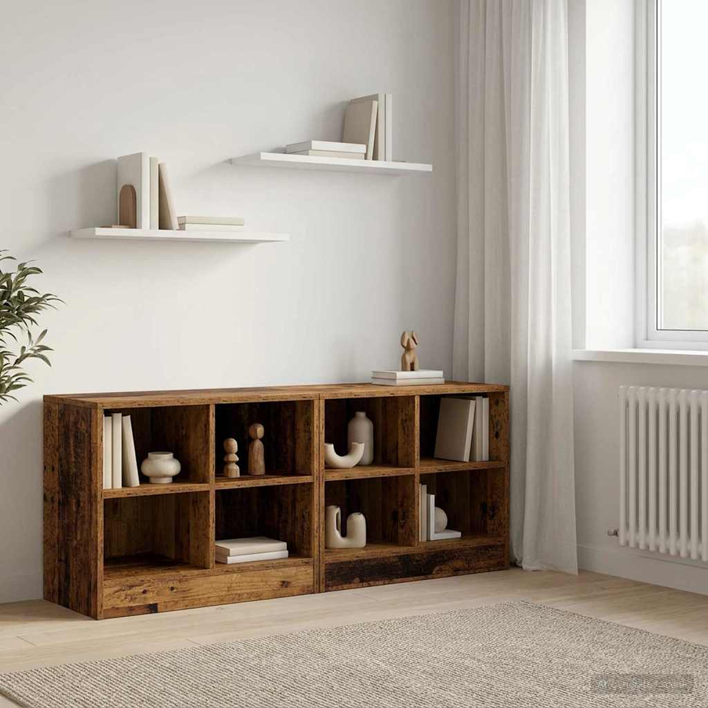 Bettschrank 2 Stk. Altholz 66 x 33 x 48 cm Holzwerkstoff
