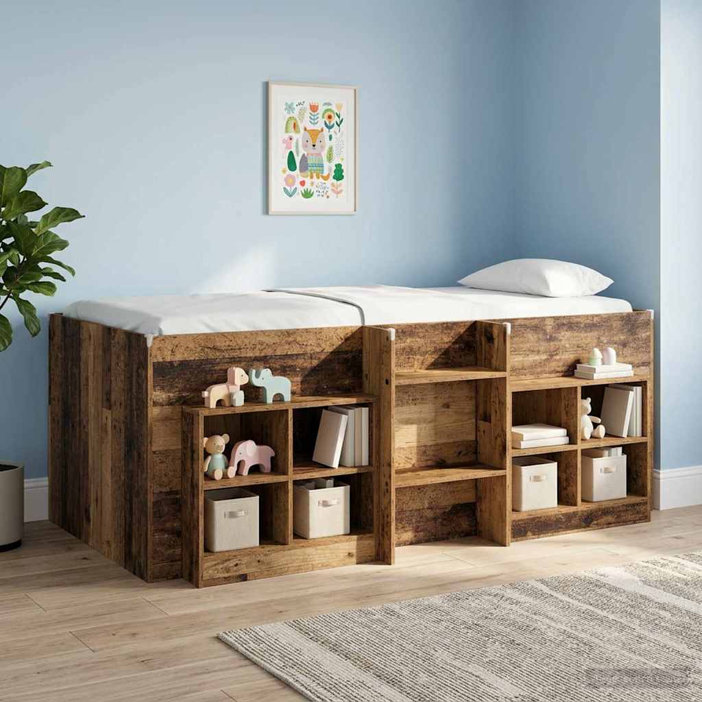 Bettschrank 2 Stk. Altholz 66 x 33 x 48 cm Holzwerkstoff