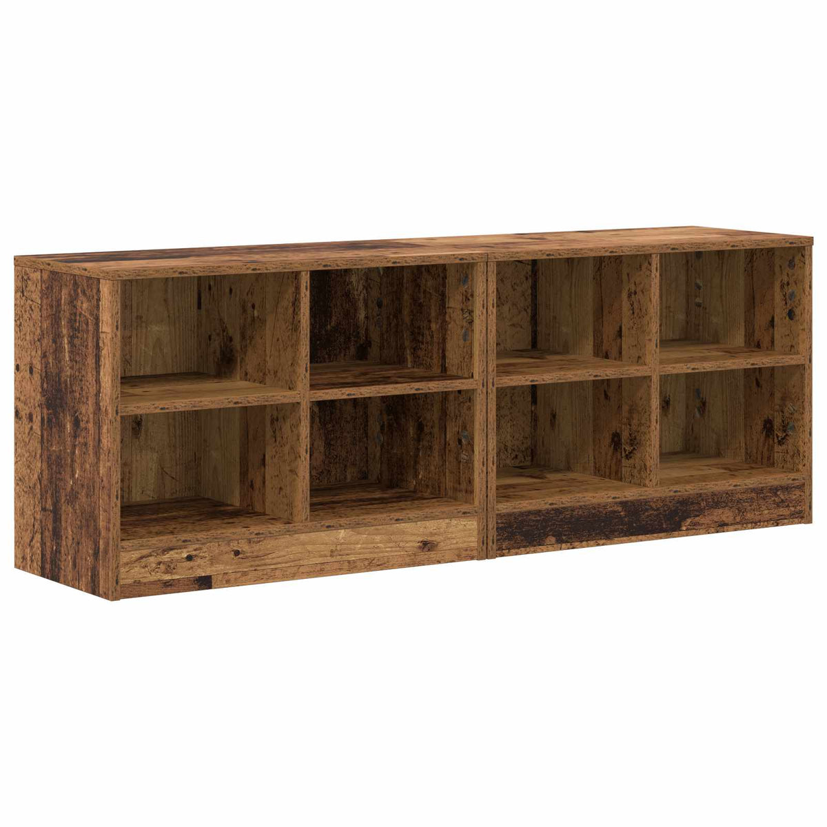 Bettschrank 2 Stk. Altholz 66 x 33 x 48 cm Holzwerkstoff