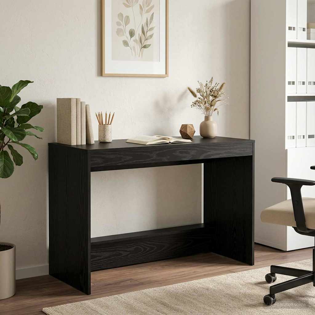 Bett-Schreibtisch Schwarz Eichen-Optik Holzwerkstoff