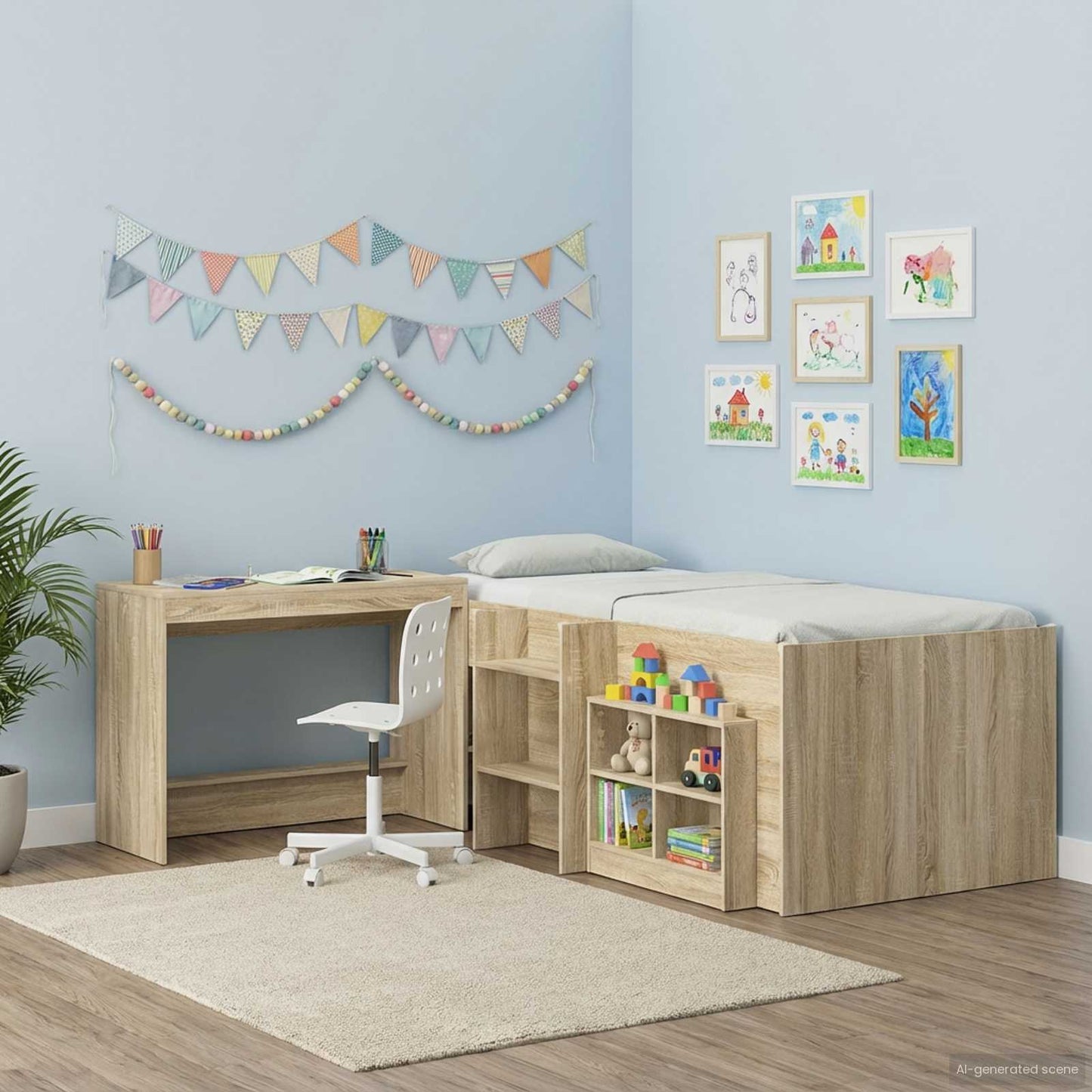 Bett-Schreibtisch Sonoma-Eiche Holzwerkstoff 100 x 45 x 75 cm