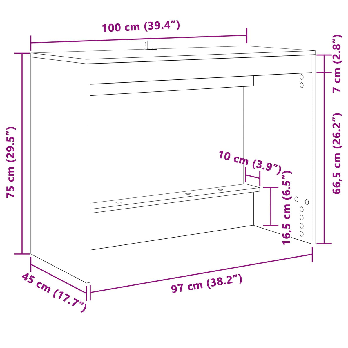 Bett-Schreibtisch Artisan-Eiche Holzwerkstoff 100 x 45 x 75 cm