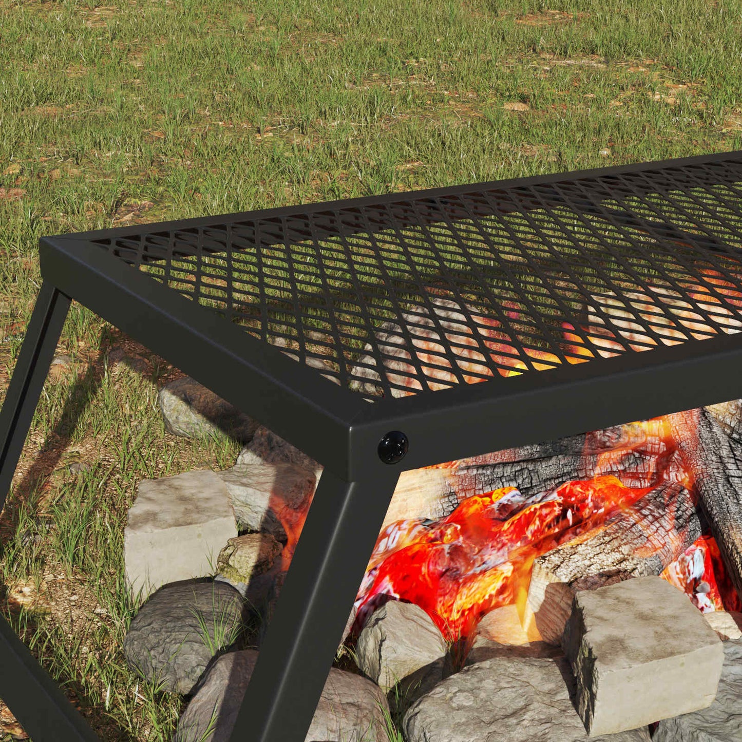 Faltbarer Campinggrill 58 x 31 x 2 cm Legierter Stahl Schwarz