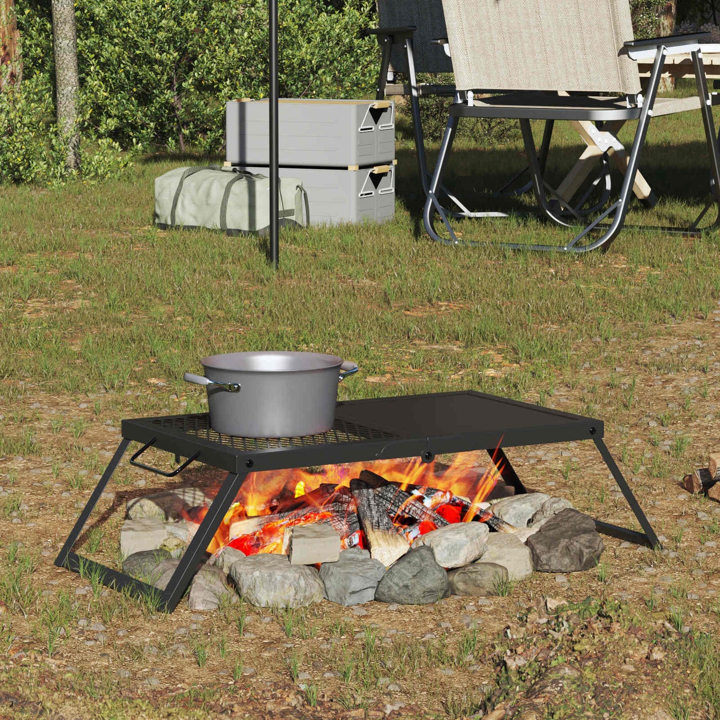 Faltbarer Campinggrill 31,5 x 26,5 x 4 cm Legierter Stahl