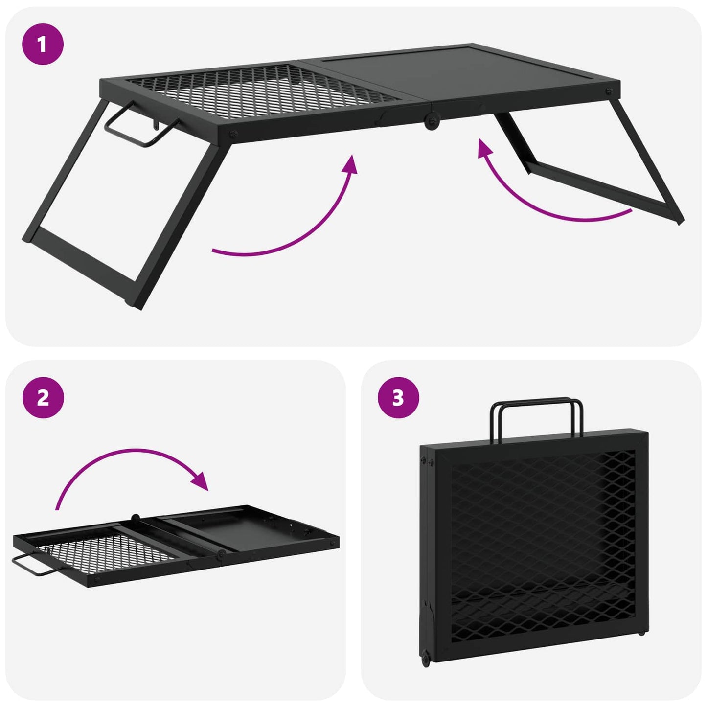 Faltbarer Campinggrill 31,5 x 26,5 x 4 cm Legierter Stahl