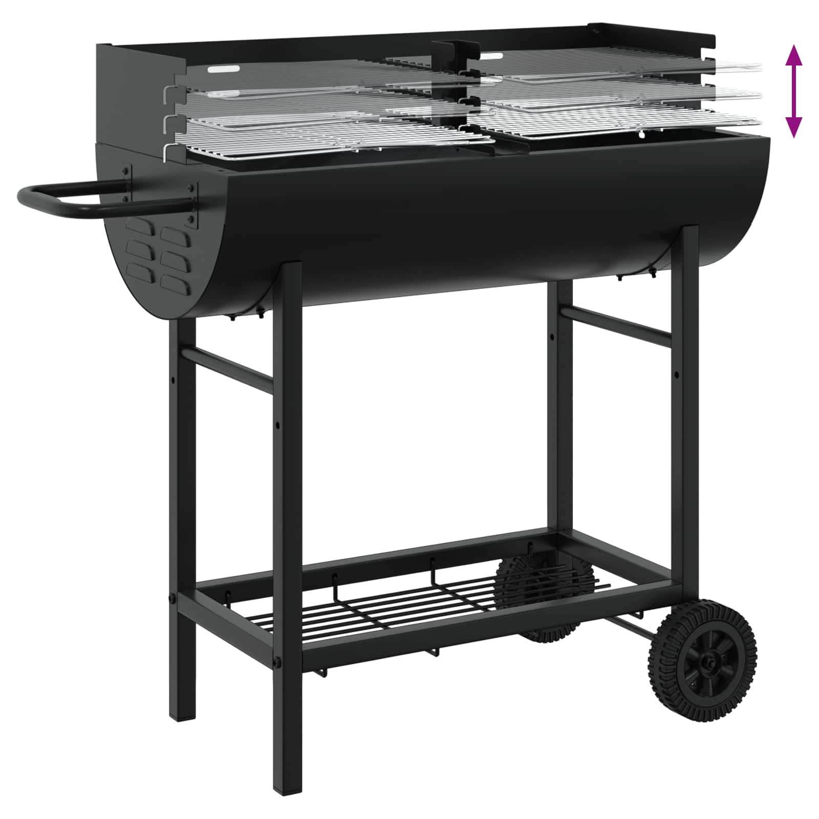 Holzkohlegrill 96,5 x 42,5 x 88,5 cm Schwarz