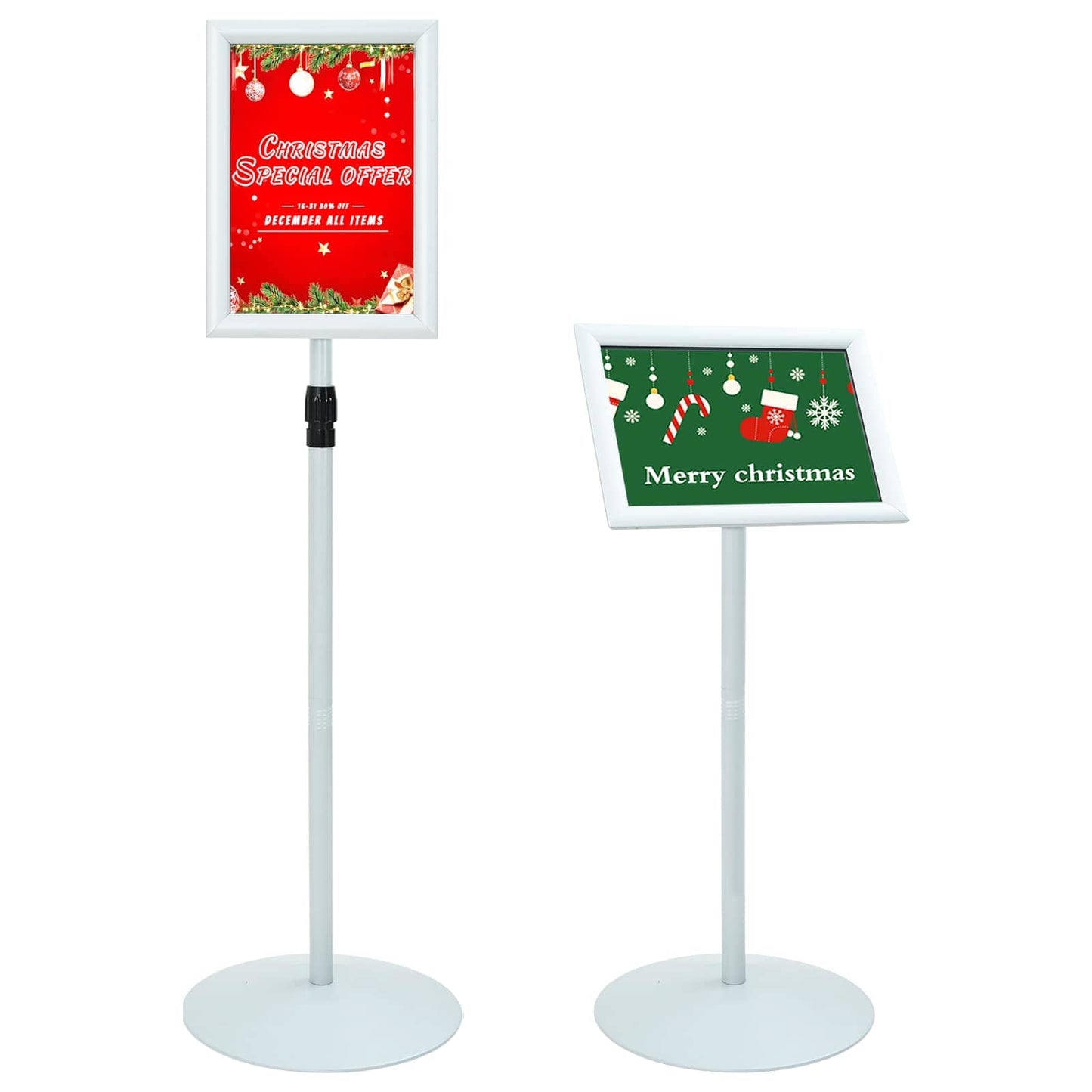 Podest-Posterständer Silber 33 x 33 x 123 cm PVC und Stahl