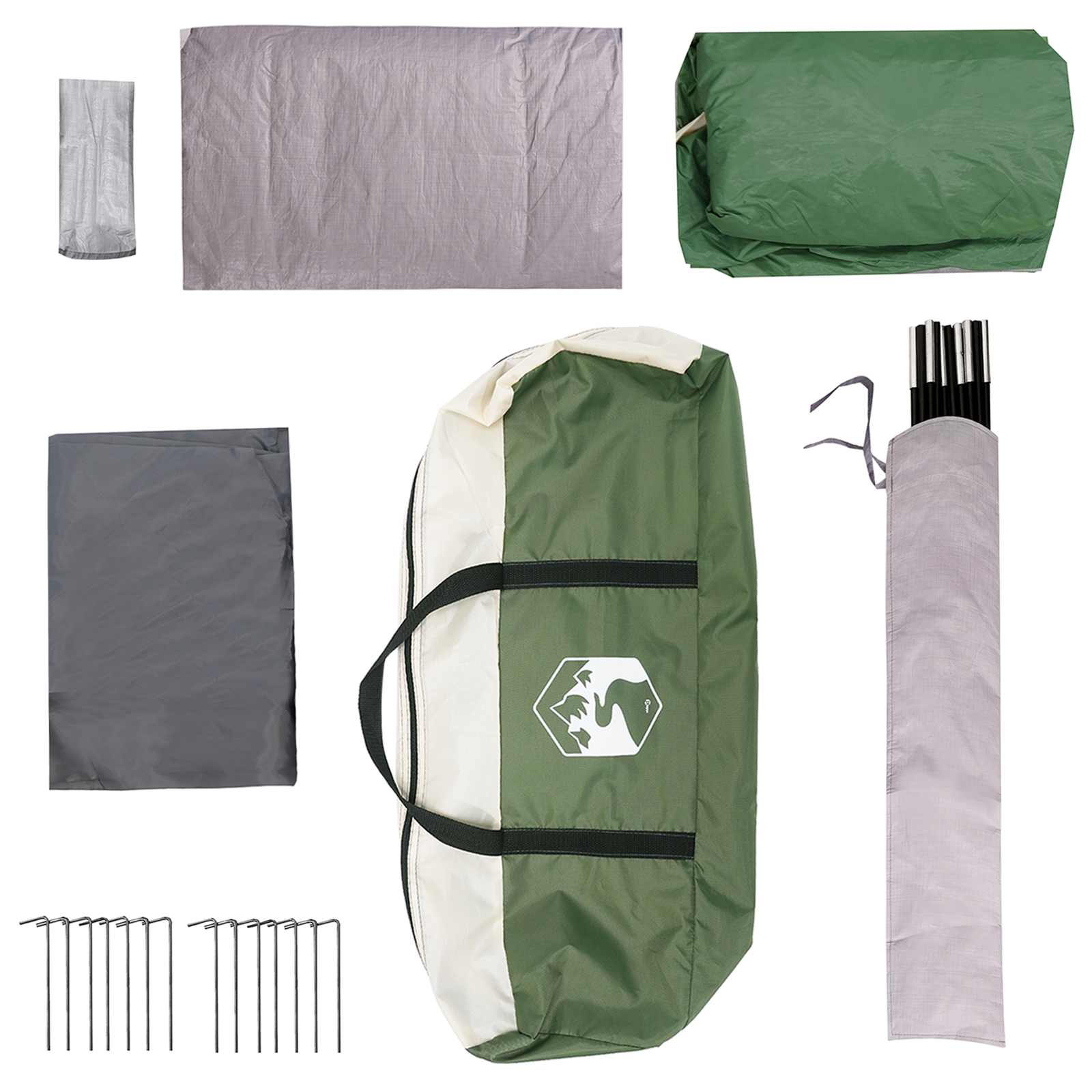 Familienzelt 6 Personen Grün Polyester