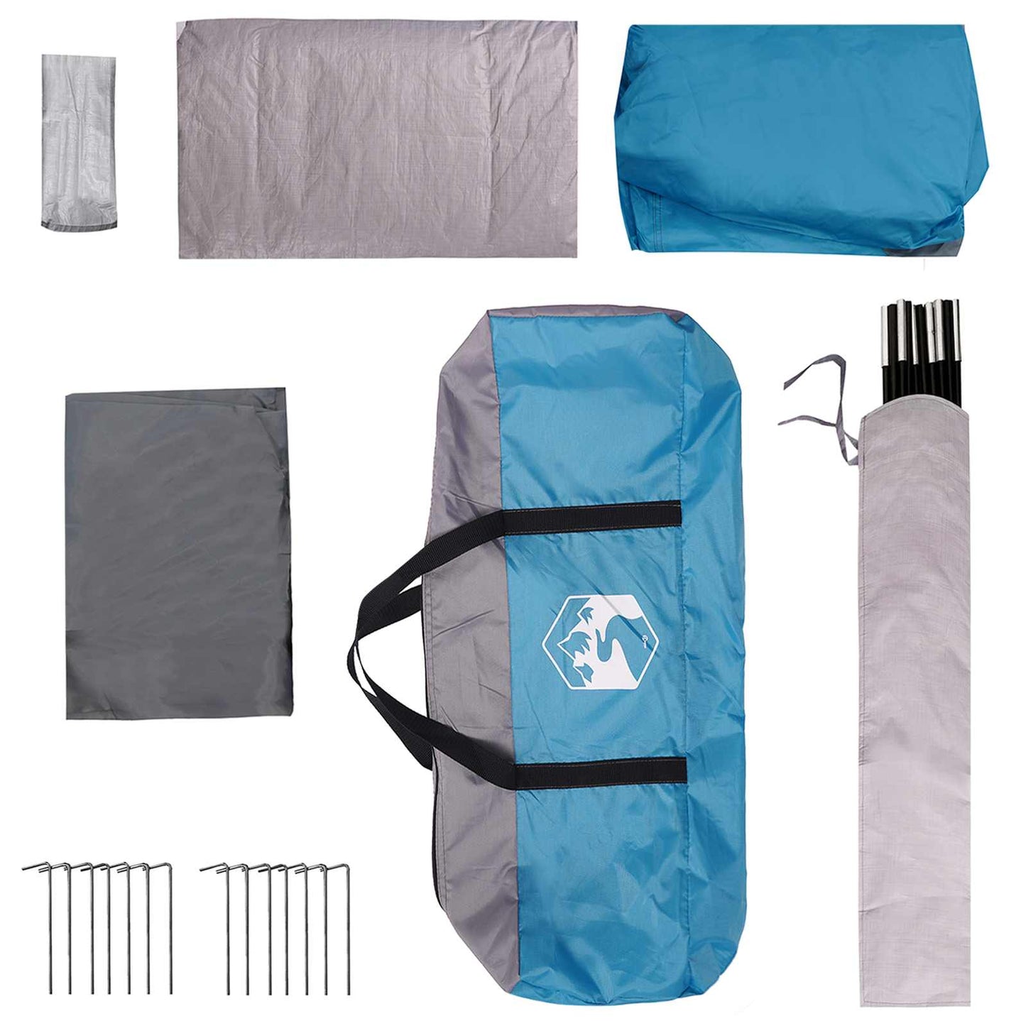 Familienzelt 6 Personen Blau Polyester