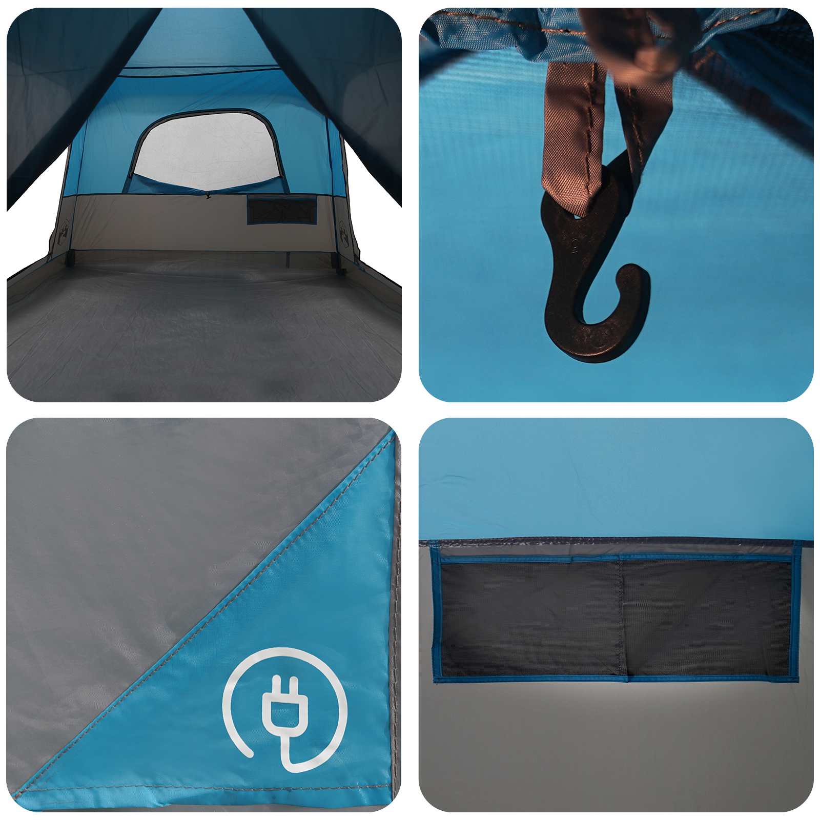 Familienzelt 6 Personen Blau Polyester