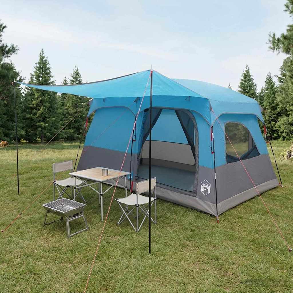 Familienzelt 6 Personen Blau Polyester