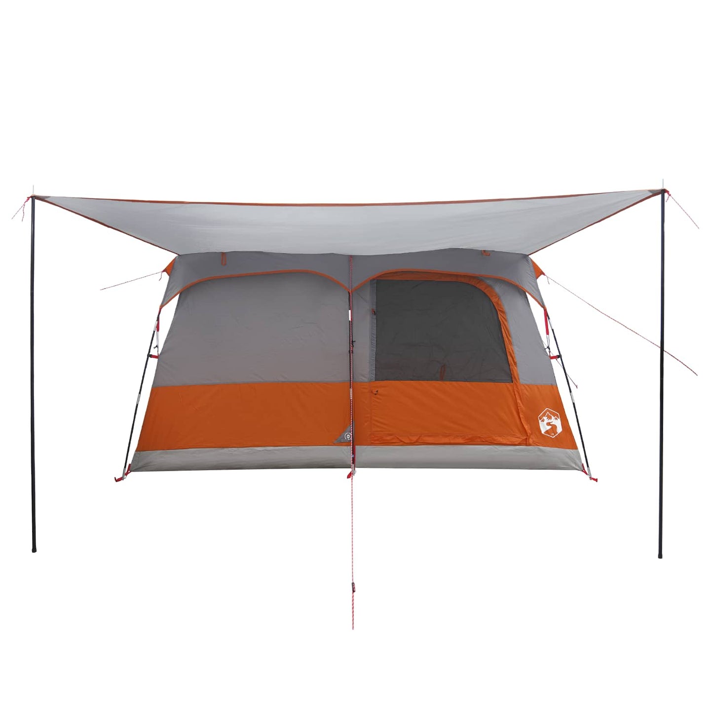 Familienzelt 6 Personen Grau und Orange Polyester