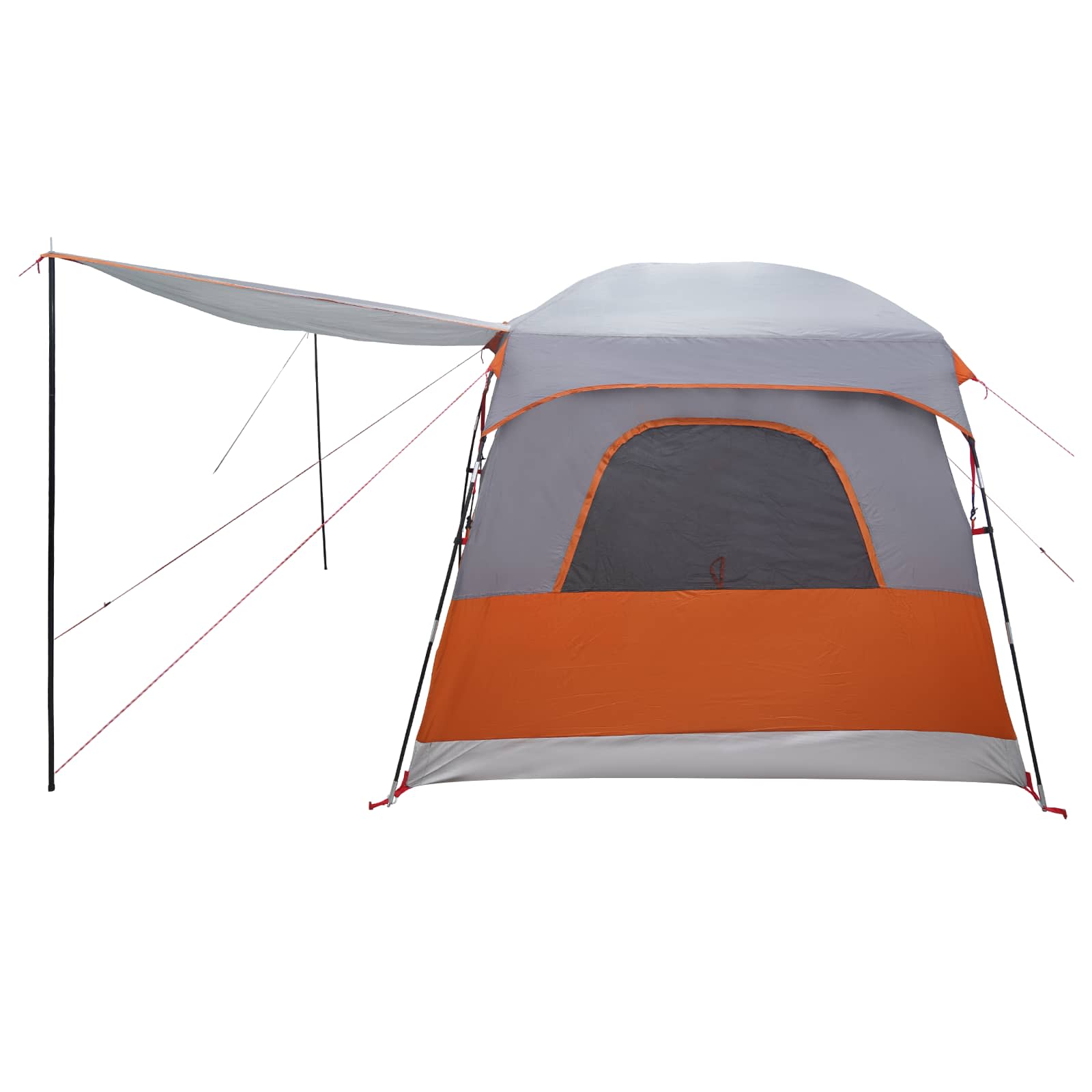Familienzelt 6 Personen Grau und Orange Polyester